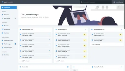 aelli Dashboard auf dem Desktop