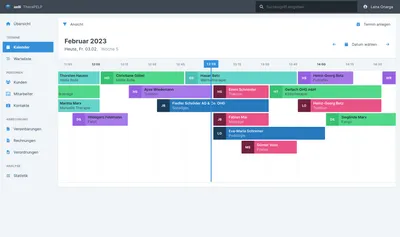 aelli Terminkalender als Zeitlinie auf dem Desktop